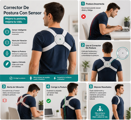 Corrige tu postura y Recupera tu Energía desde el primer Uso