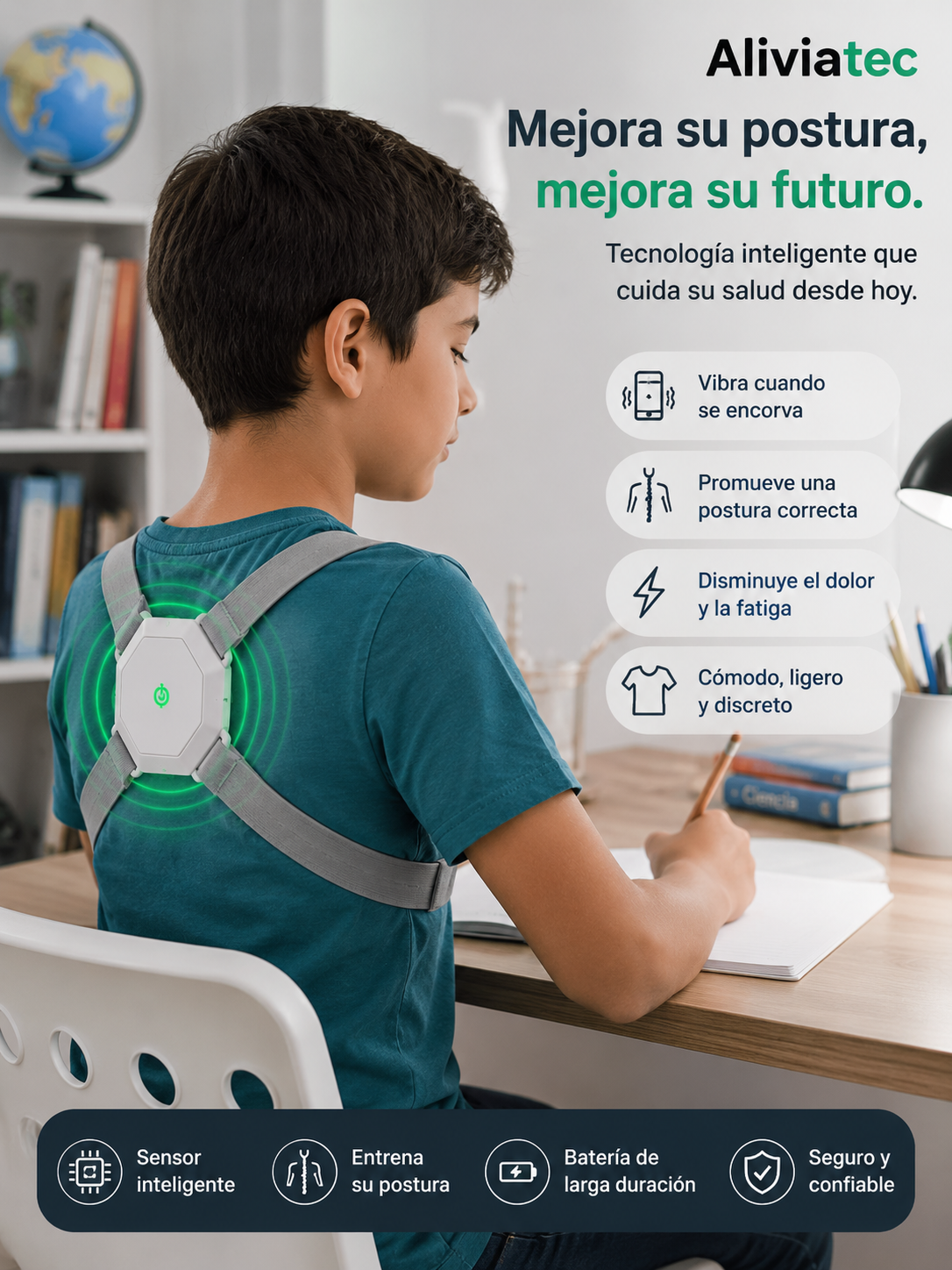 Corrige tu postura y Recupera tu Energía desde el primer Uso